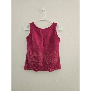 Bullock San Fernando Valley Vintage Magenta Sleeveless Blouse Size Small